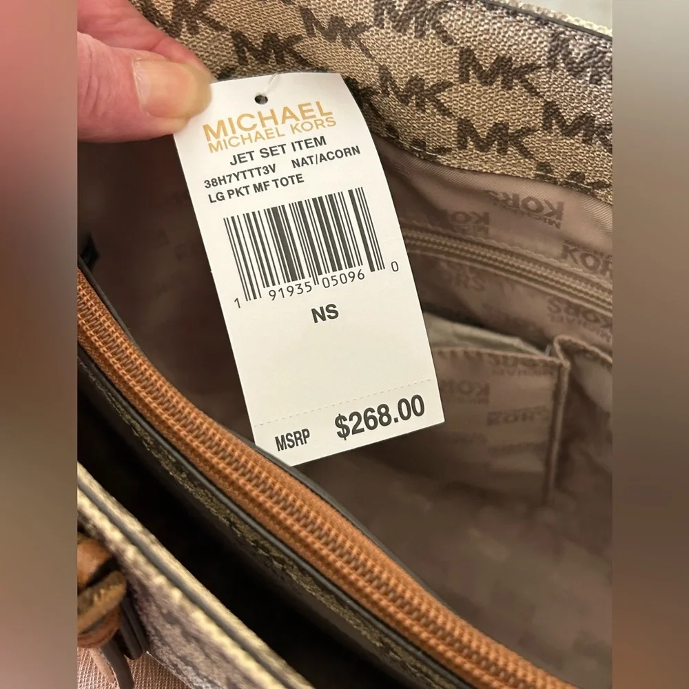 MICHAEL KORS Monogram Jet Set Tote NWT - Picture 12 of 13